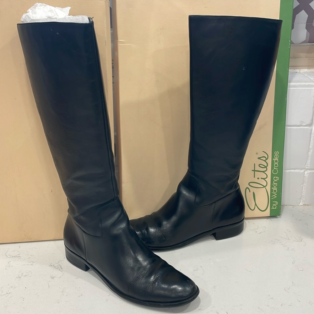 Elites by Walking Cradles black knee high leather boots size 9.5